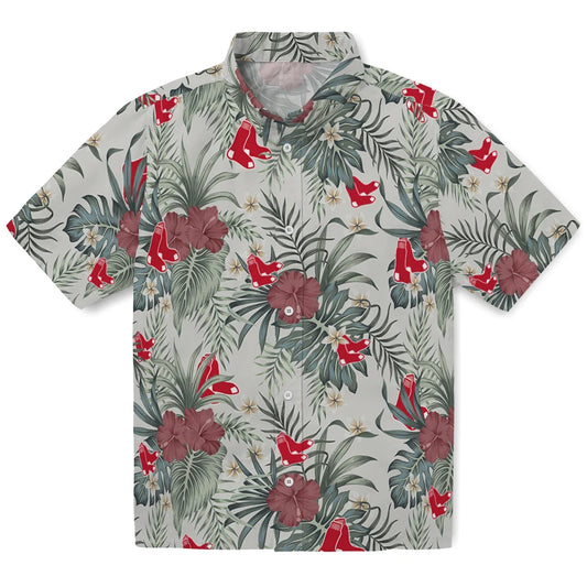Boston Red Sox Hawaiian Shirt - Hibiscus Designs | Moonbestprint