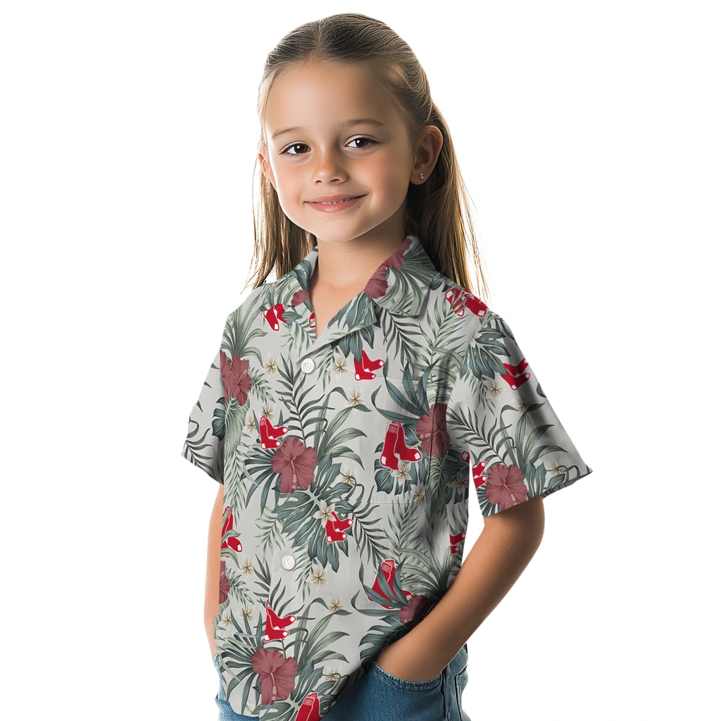 Boston Red Sox Hawaiian Shirt - Hibiscus Designs | Moonbestprint