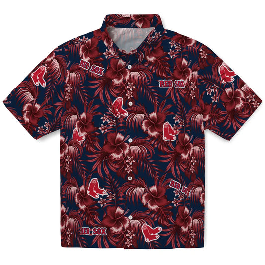 Boston Red Sox Hawaiian Shirt - Hibiscus Exotic | Moonbestprint