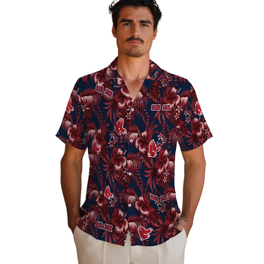 Boston Red Sox Hawaiian Shirt - Hibiscus Exotic | Moonbestprint