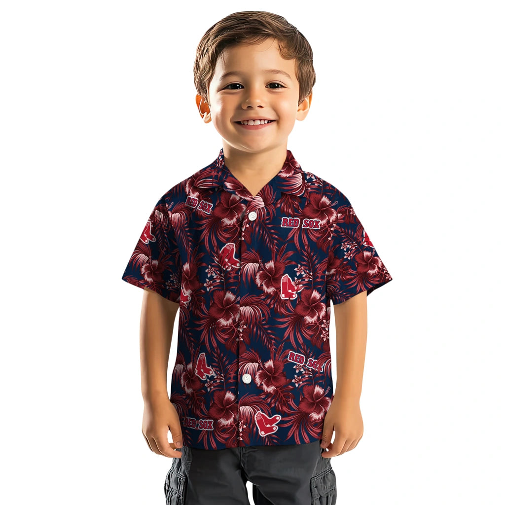 Boston Red Sox Hawaiian Shirt - Hibiscus Exotic | Moonbestprint
