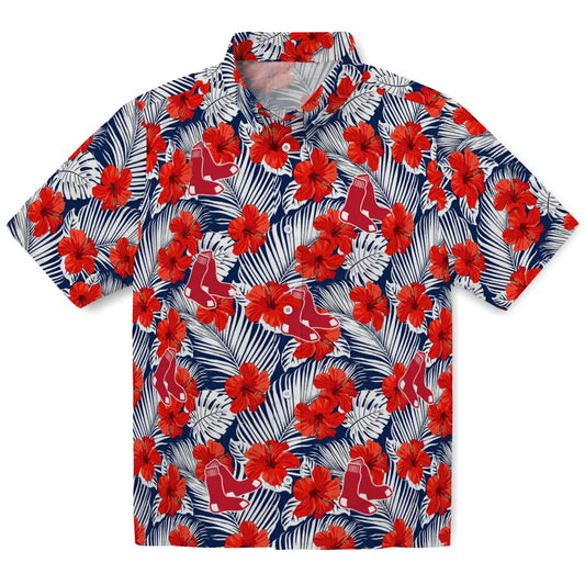 Boston Red Sox Hawaiian Shirt - Hibiscus Fiesta | Moonbestprint