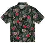 Boston Red Sox Hawaiian Shirt - Hibiscus Leaves Pattern | Moonbestprint