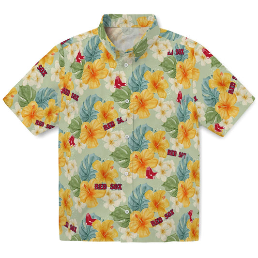 Boston Red Sox Hawaiian Shirt - Hibiscus Mood | Moonbestprint