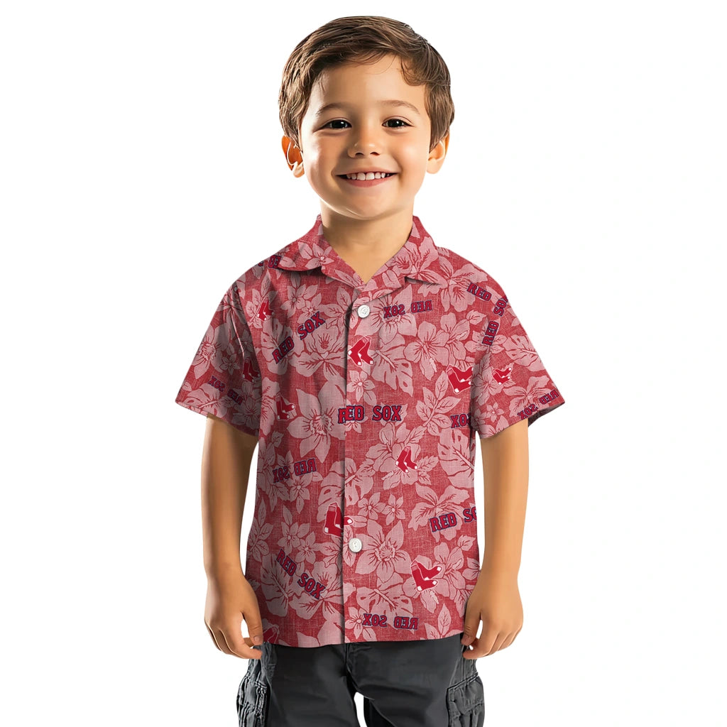 Boston Red Sox Hawaiian Shirt - Hibiscus Oasis | Moonbestprint
