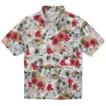 Boston Red Sox Hawaiian Shirt - Hibiscus Seaside | Moonbestprint