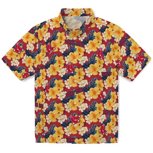 Boston Red Sox Hawaiian Shirt - Hibiscus Tropics | Moonbestprint