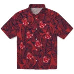 Boston Red Sox Hawaiian Shirt - Leaf Outline | Moonbestprint