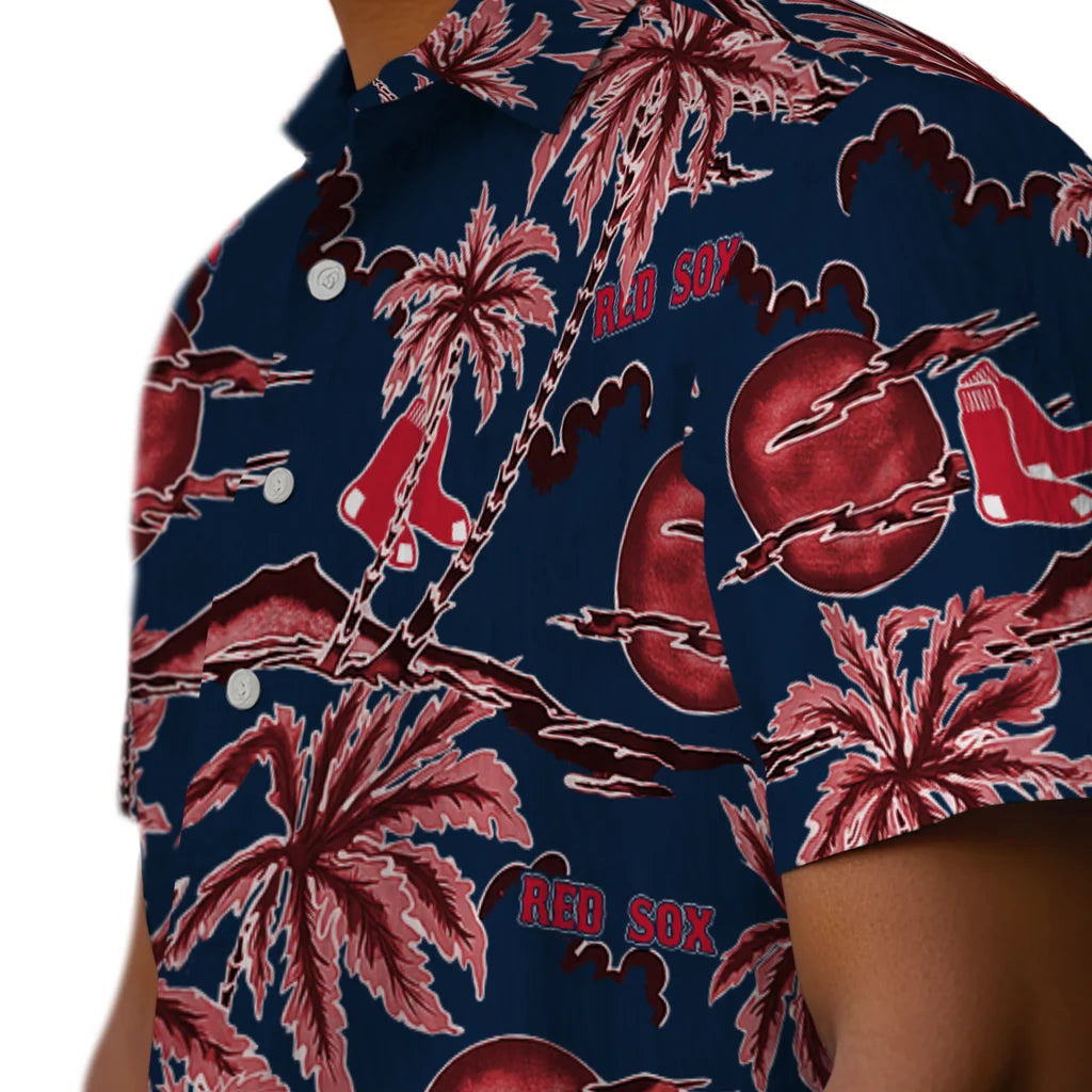 Boston Red Sox Hawaiian Shirt - Palm Sunset | Moonbestprint