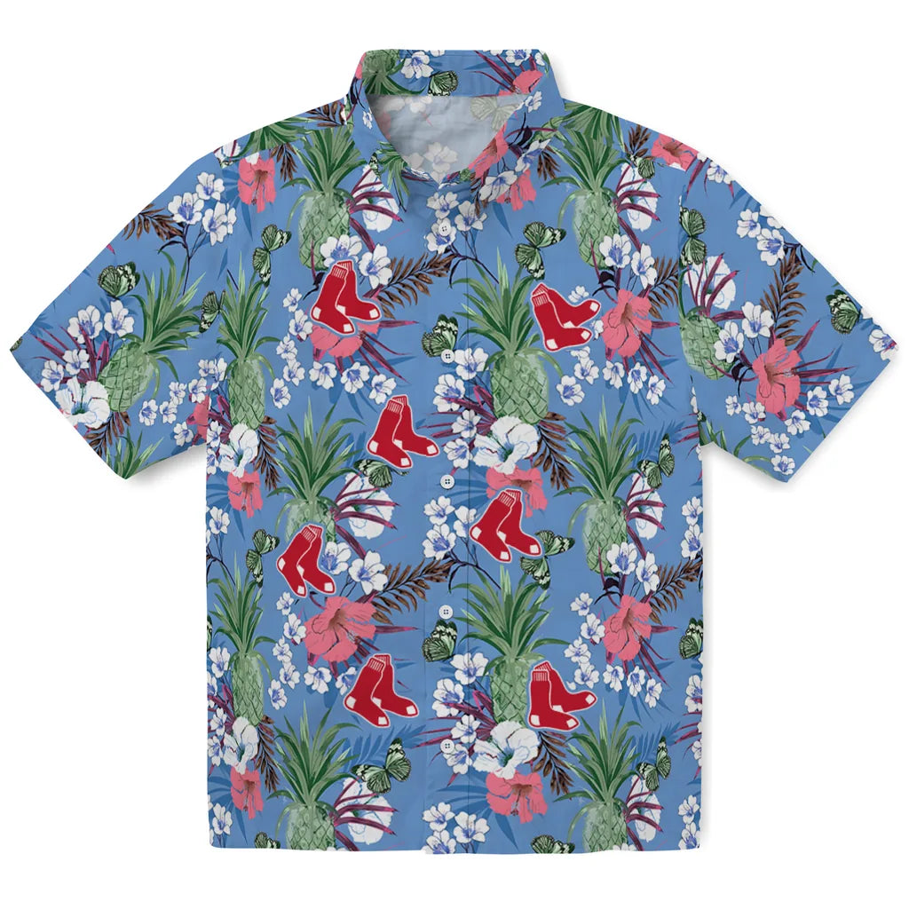 Boston Red Sox Hawaiian Shirt - Pineapple Bouquet | Moonbestprint