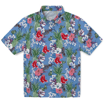 Boston Red Sox Hawaiian Shirt - Pineapple Bouquet | Moonbestprint
