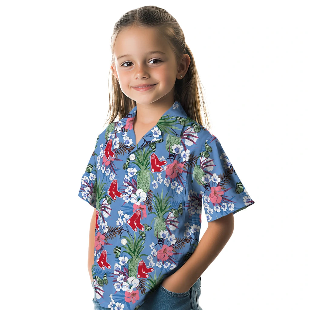 Boston Red Sox Hawaiian Shirt - Pineapple Bouquet | Moonbestprint
