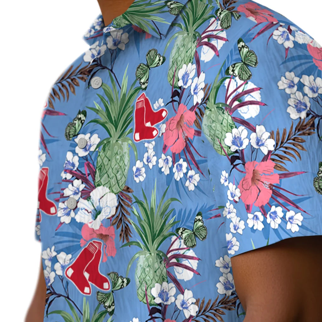 Boston Red Sox Hawaiian Shirt - Pineapple Bouquet | Moonbestprint