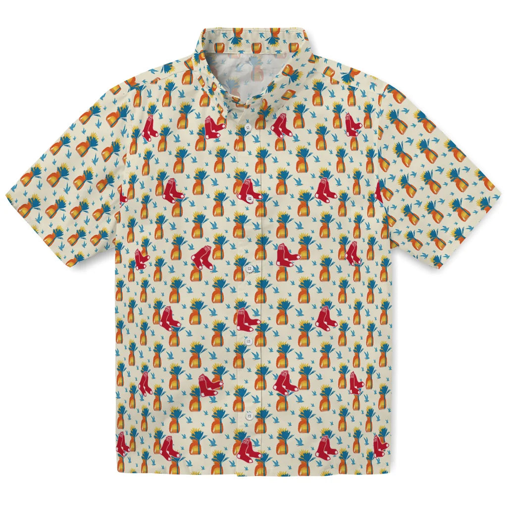 Boston Red Sox Hawaiian Shirt - Pineapple Delight | Moonbestprint