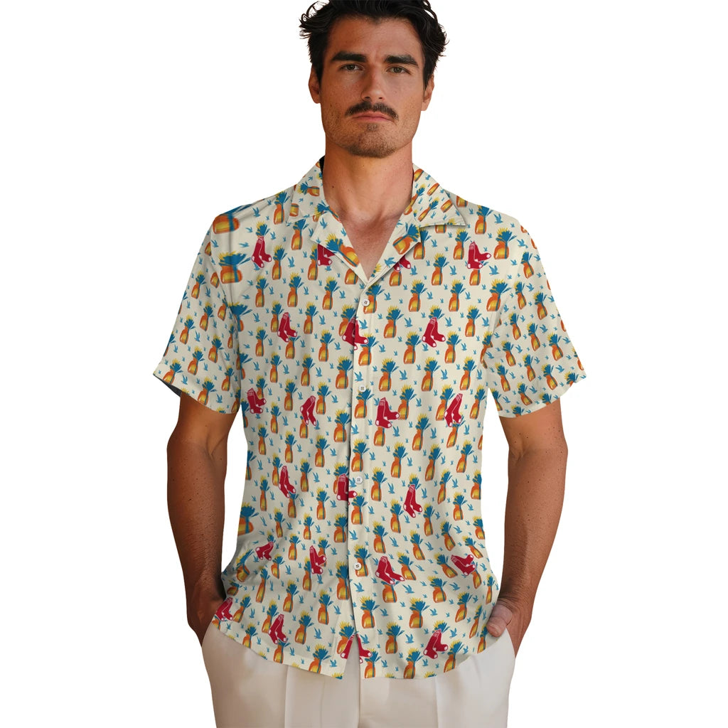 Boston Red Sox Hawaiian Shirt - Pineapple Delight | Moonbestprint