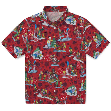 Boston Red Sox Hawaiian Shirt - Simpsons Christmas | Moonbestprint