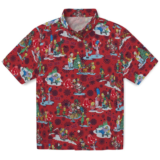 Boston Red Sox Hawaiian Shirt - Simpsons Christmas | Moonbestprint