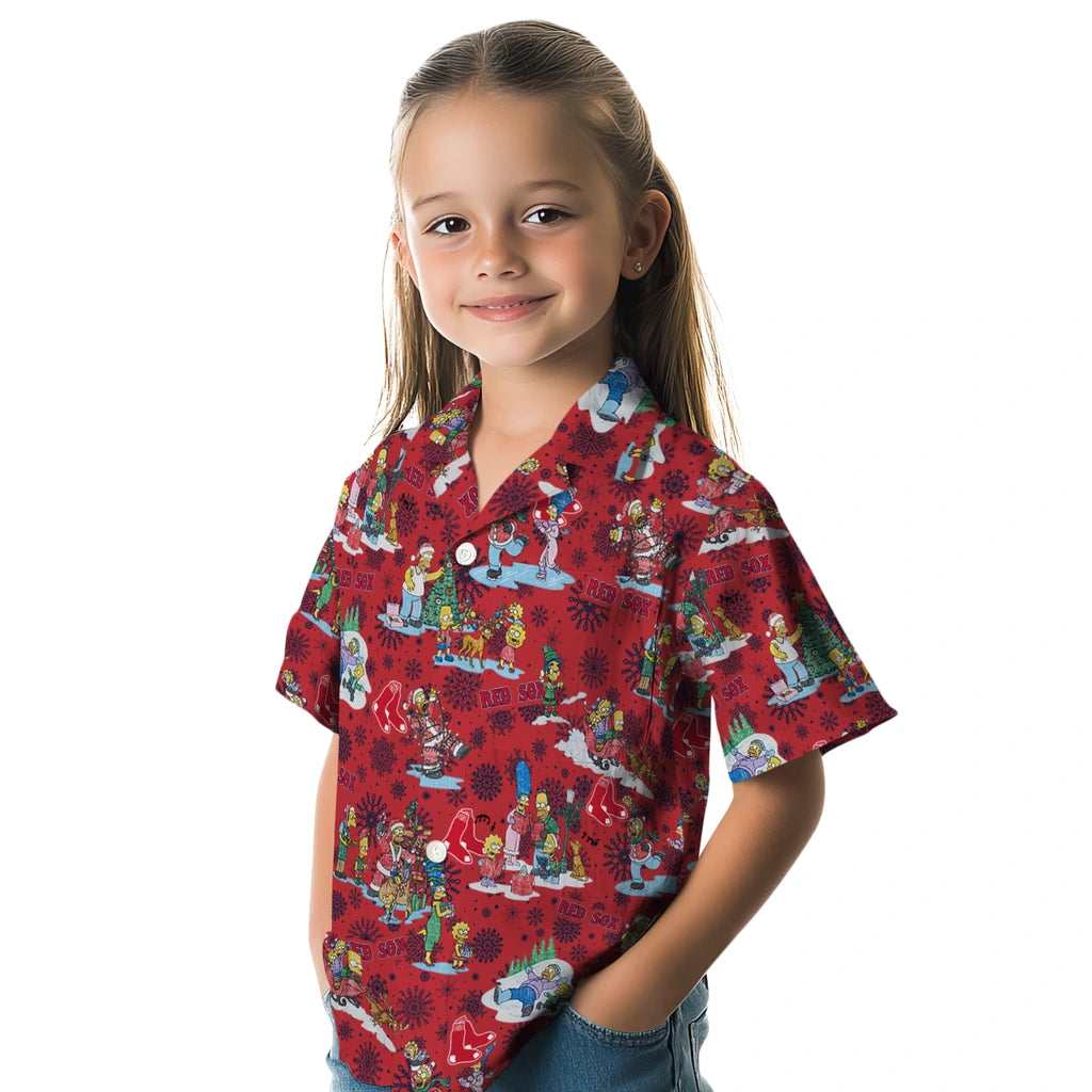 Boston Red Sox Hawaiian Shirt - Simpsons Christmas | Moonbestprint