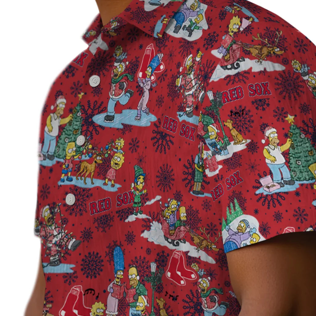 Boston Red Sox Hawaiian Shirt - Simpsons Christmas | Moonbestprint