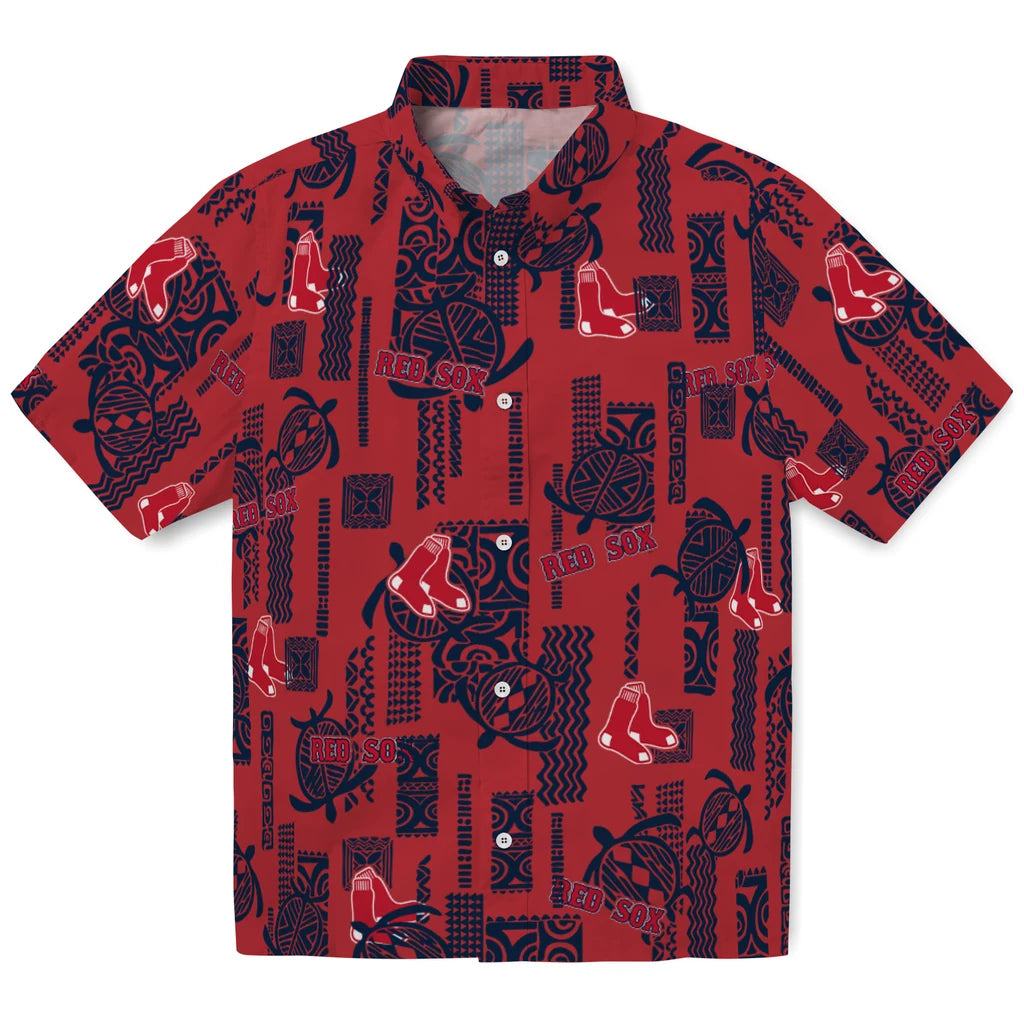 Boston Red Sox Hawaiian Shirt - Turtle Lines | Moonbestprint