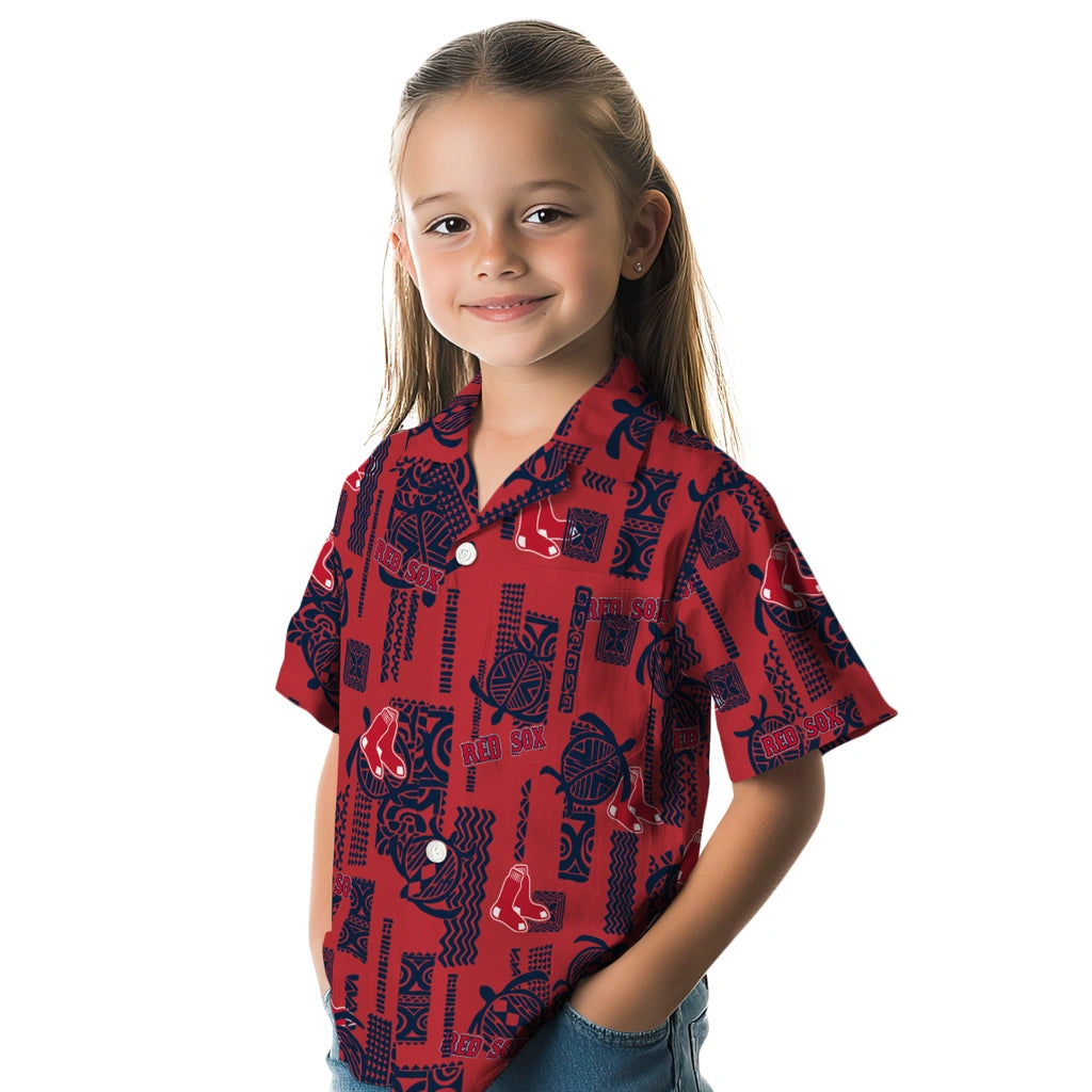 Boston Red Sox Hawaiian Shirt - Turtle Lines | Moonbestprint