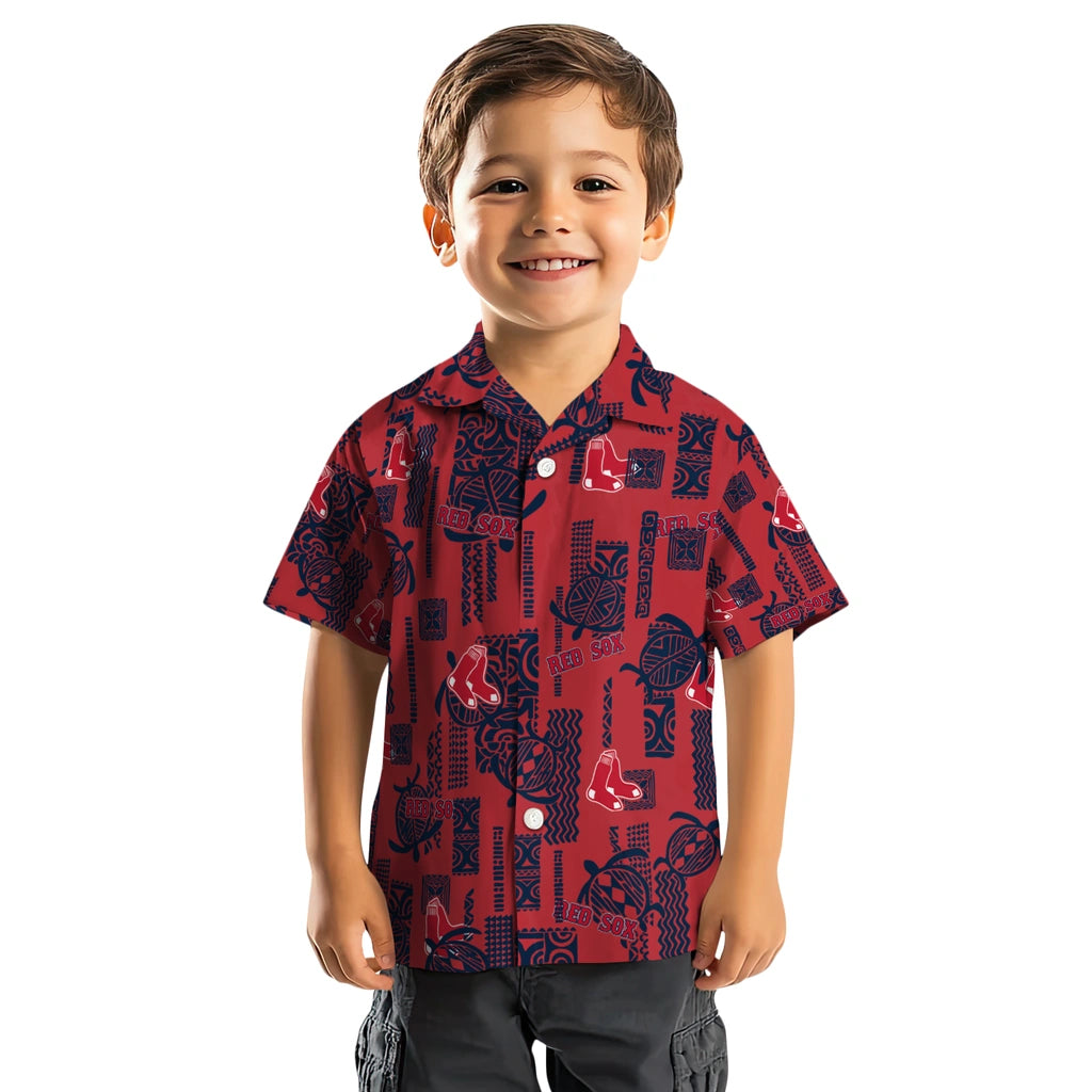 Boston Red Sox Hawaiian Shirt - Turtle Lines | Moonbestprint