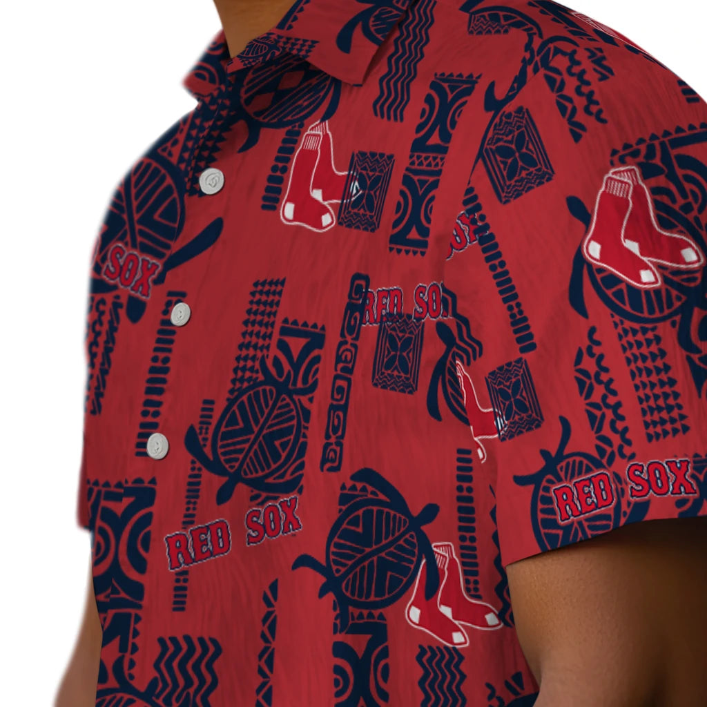 Boston Red Sox Hawaiian Shirt - Turtle Lines | Moonbestprint