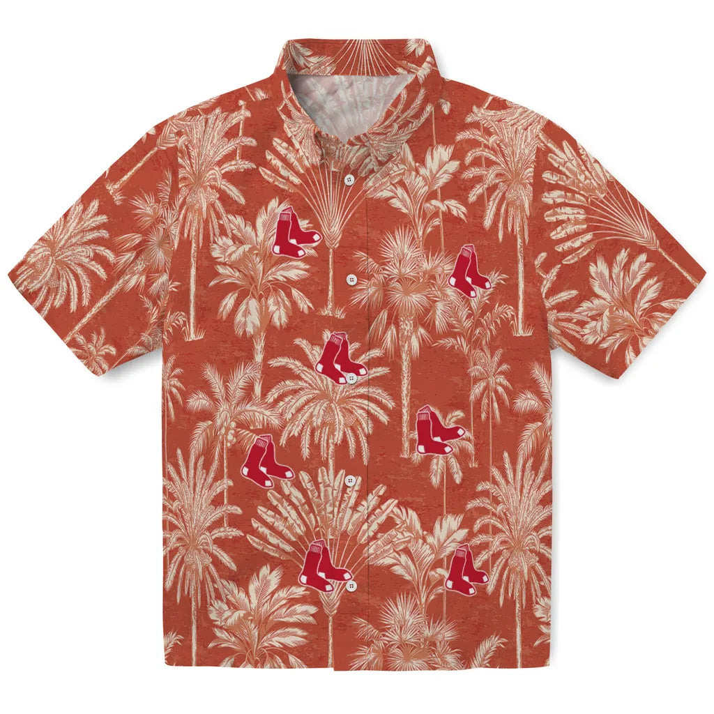 Boston Red Sox Hawaiian Shirt - Vintage Palm Tree | Moonbestprint