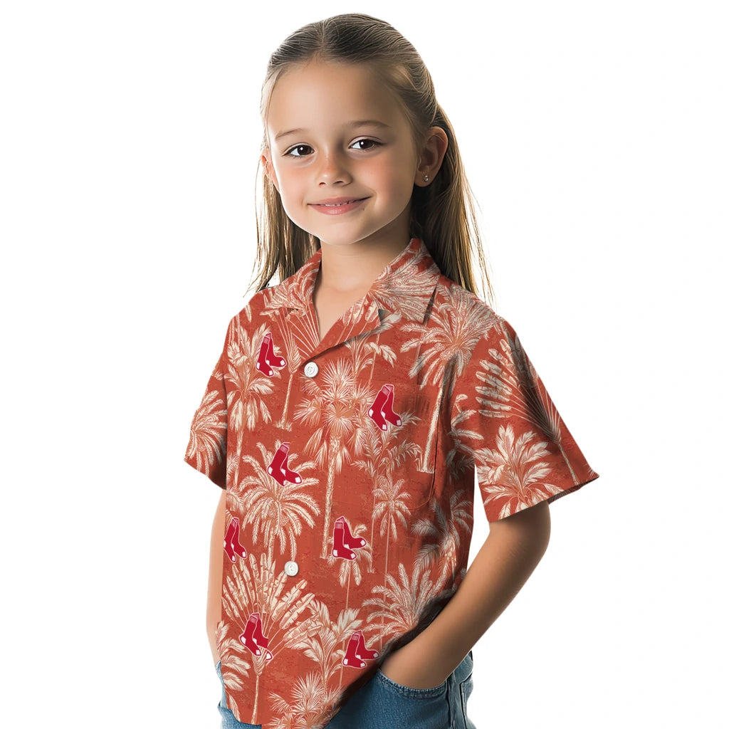 Boston Red Sox Hawaiian Shirt - Vintage Palm Tree | Moonbestprint