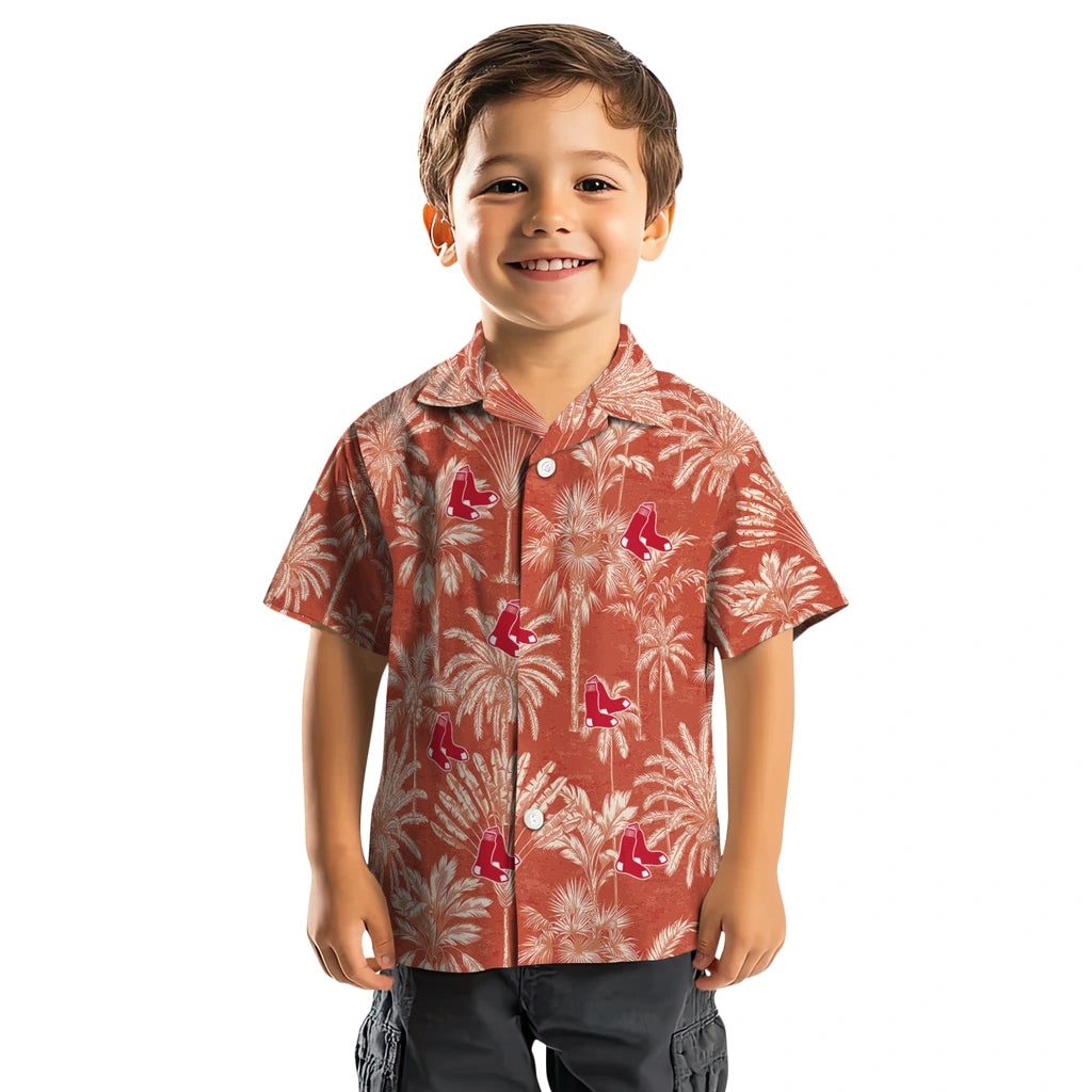 Boston Red Sox Hawaiian Shirt - Vintage Palm Tree | Moonbestprint