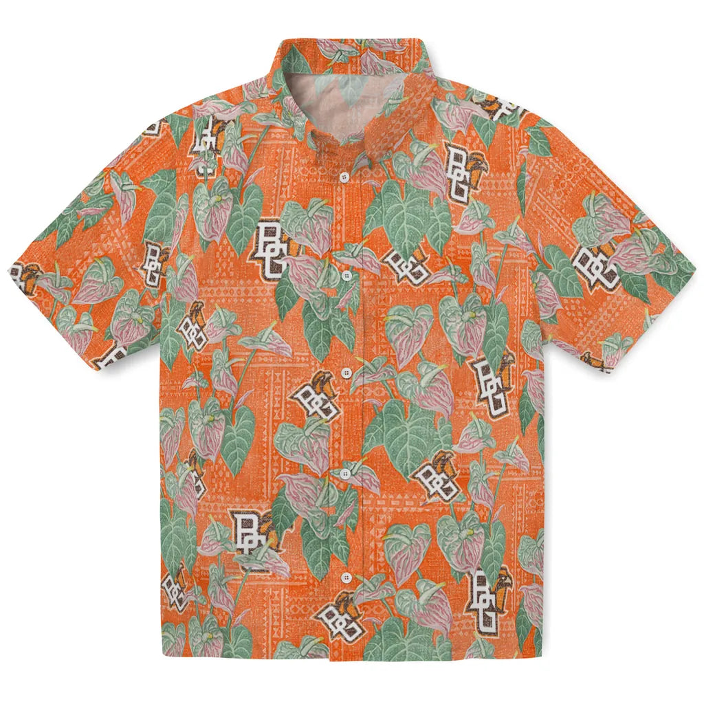 Bowling Green Falcons Hawaiian Shirt - Anthurium Overlay | Moonbestprint