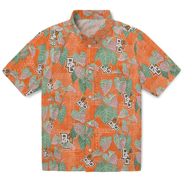 Bowling Green Falcons Hawaiian Shirt - Anthurium Overlay | Moonbestprint