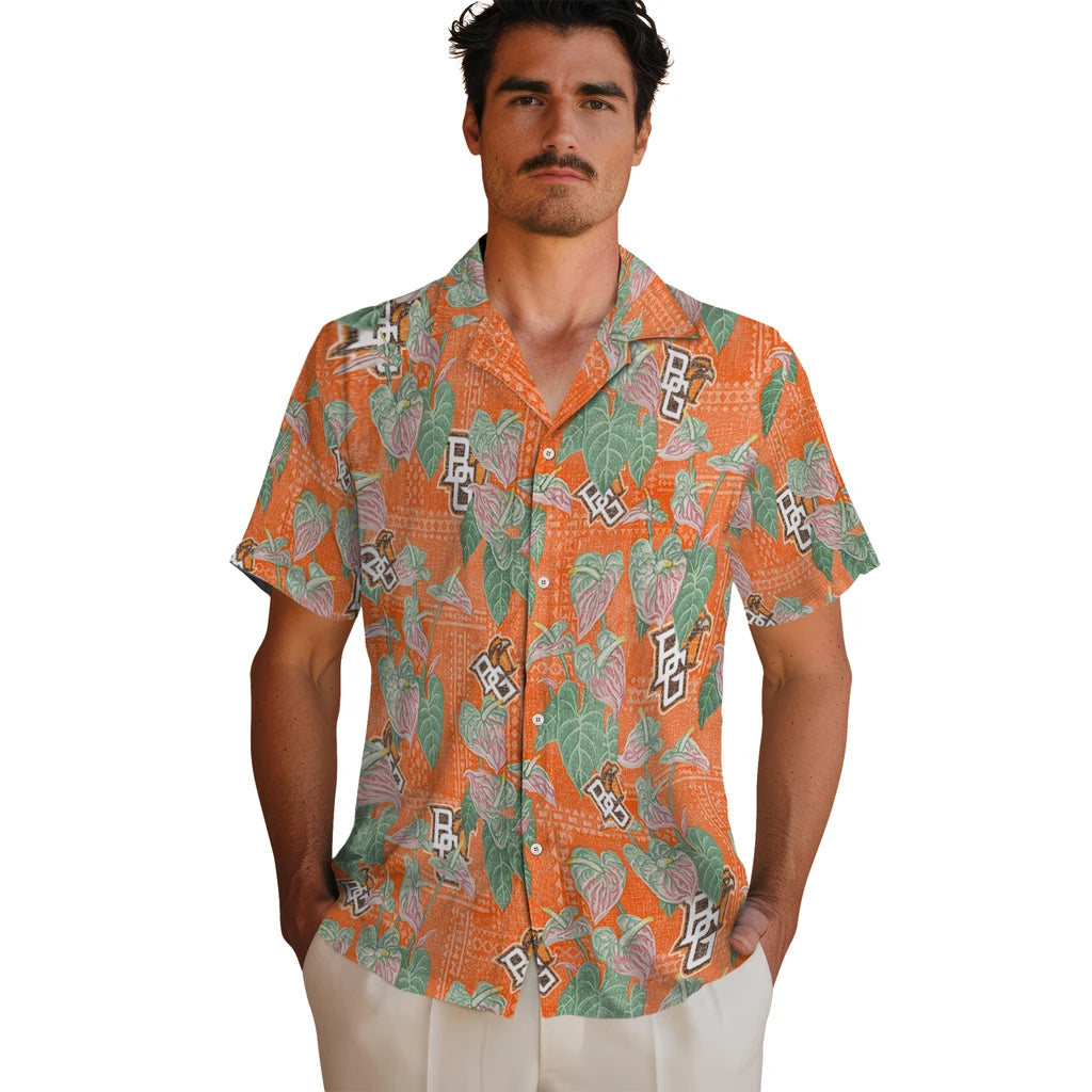Bowling Green Falcons Hawaiian Shirt - Anthurium Overlay | Moonbestprint