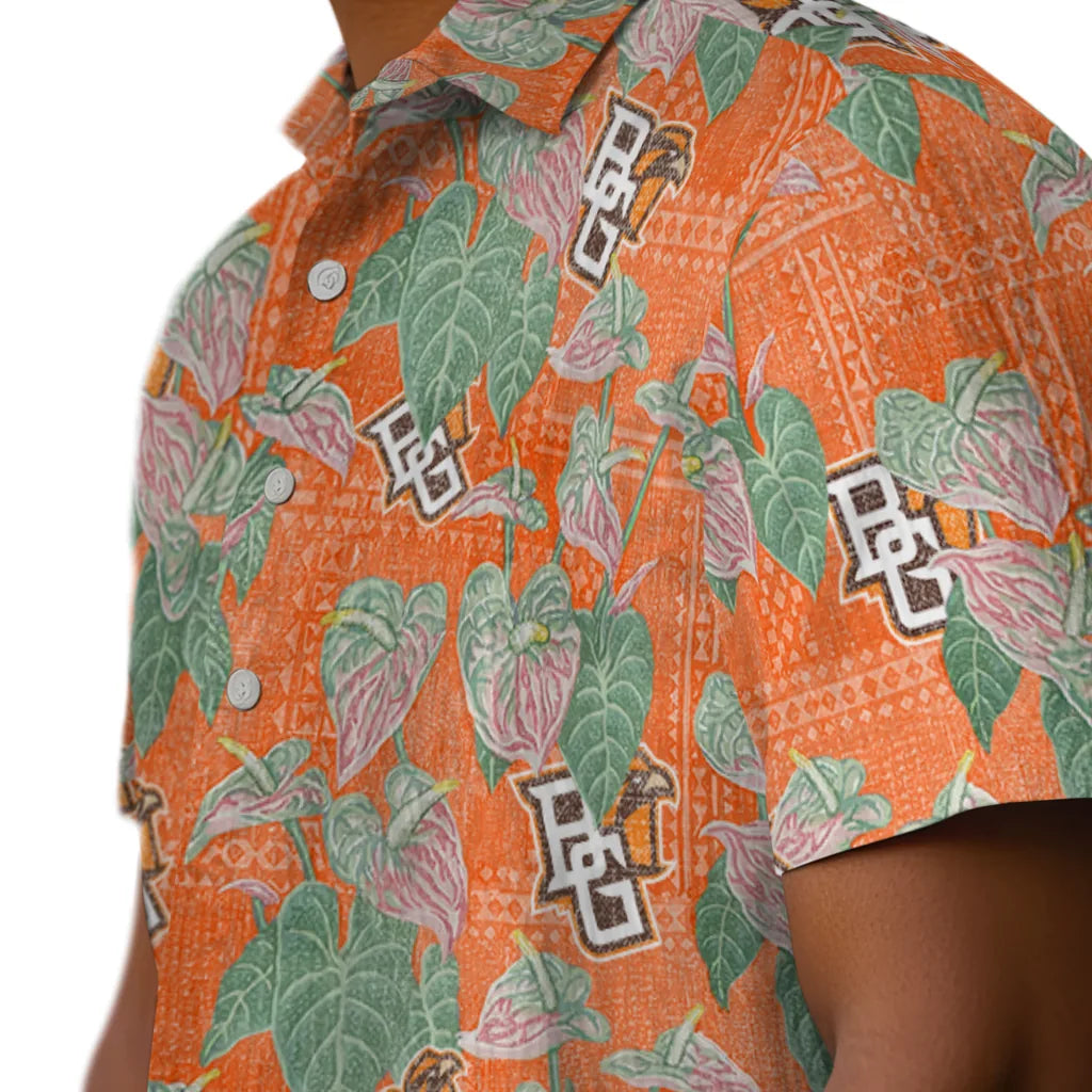 Bowling Green Falcons Hawaiian Shirt - Anthurium Overlay | Moonbestprint