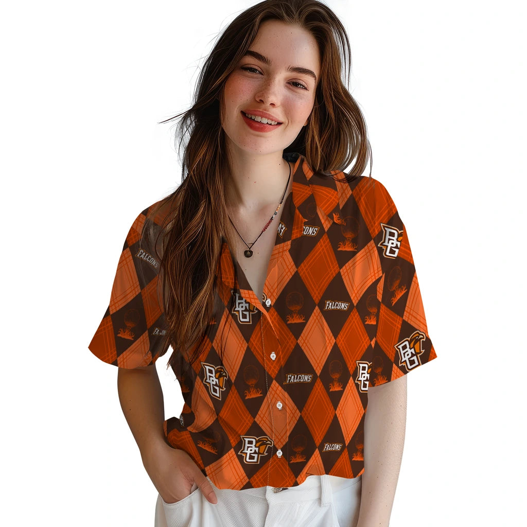 Bowling Green Falcons Hawaiian Shirt - Golfing Plaid | Moonbestprint