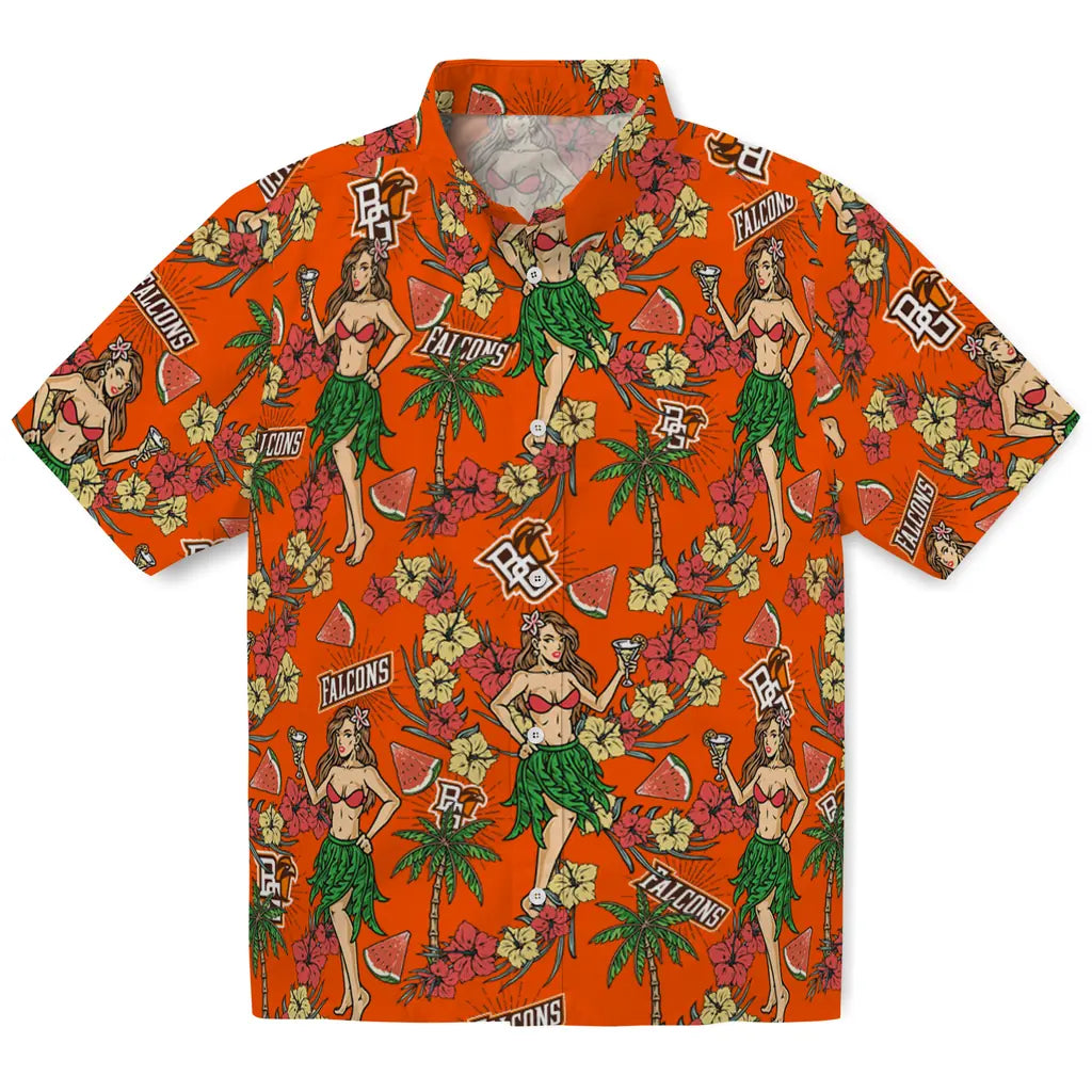 Bowling Green Falcons Hawaiian Shirt - Hawaiian Girls Design | Moonbestprint