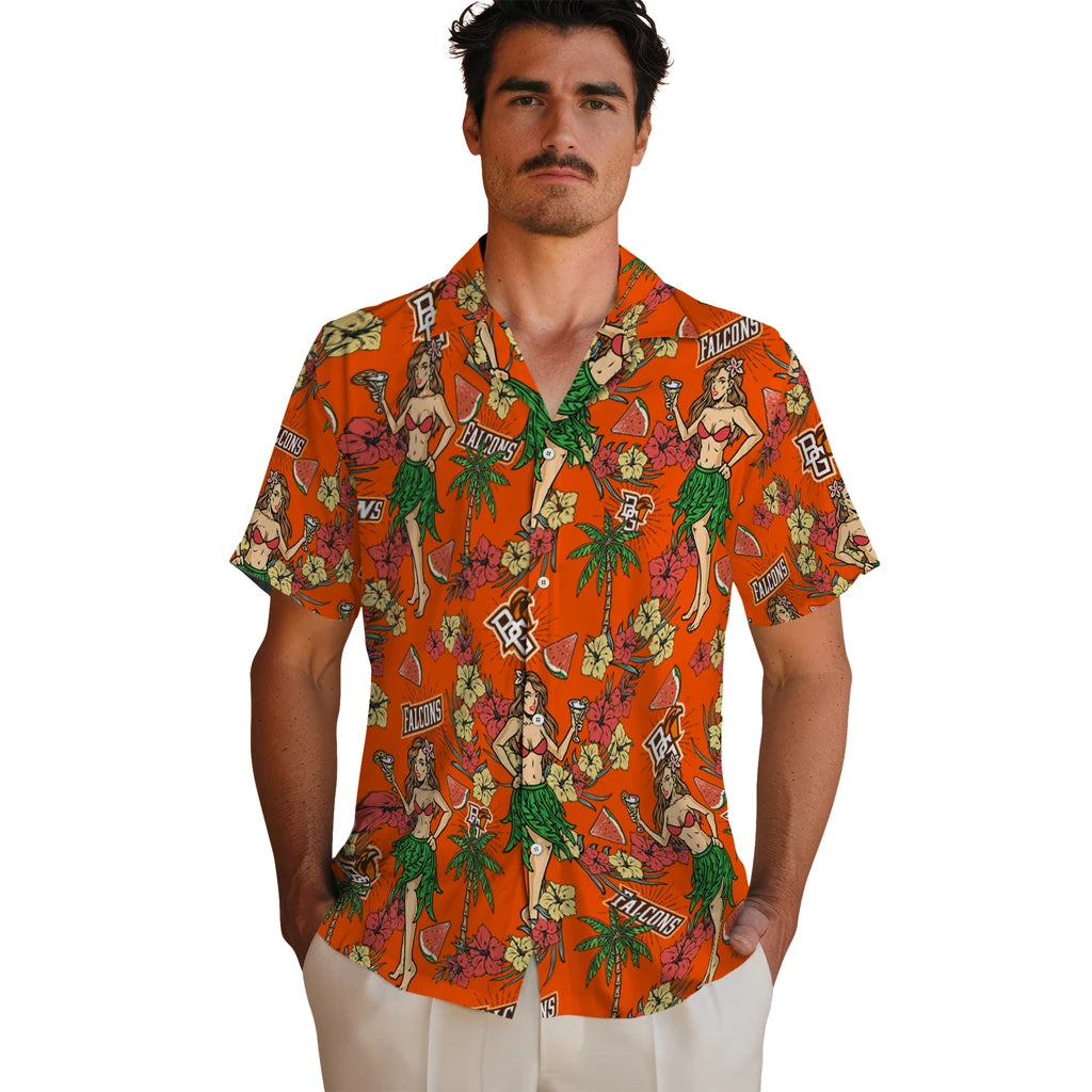 Bowling Green Falcons Hawaiian Shirt - Hawaiian Girls Design | Moonbestprint