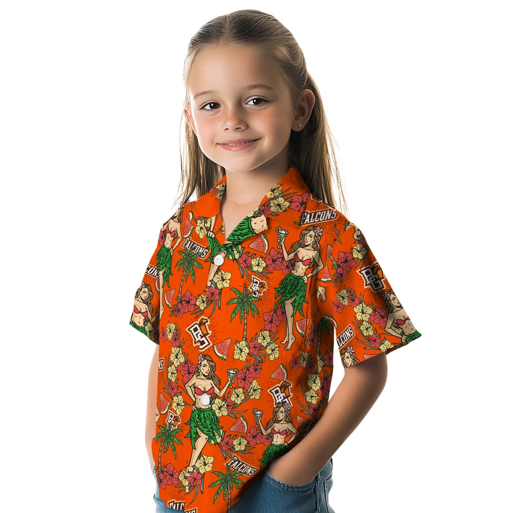 Bowling Green Falcons Hawaiian Shirt - Hawaiian Girls Design | Moonbestprint