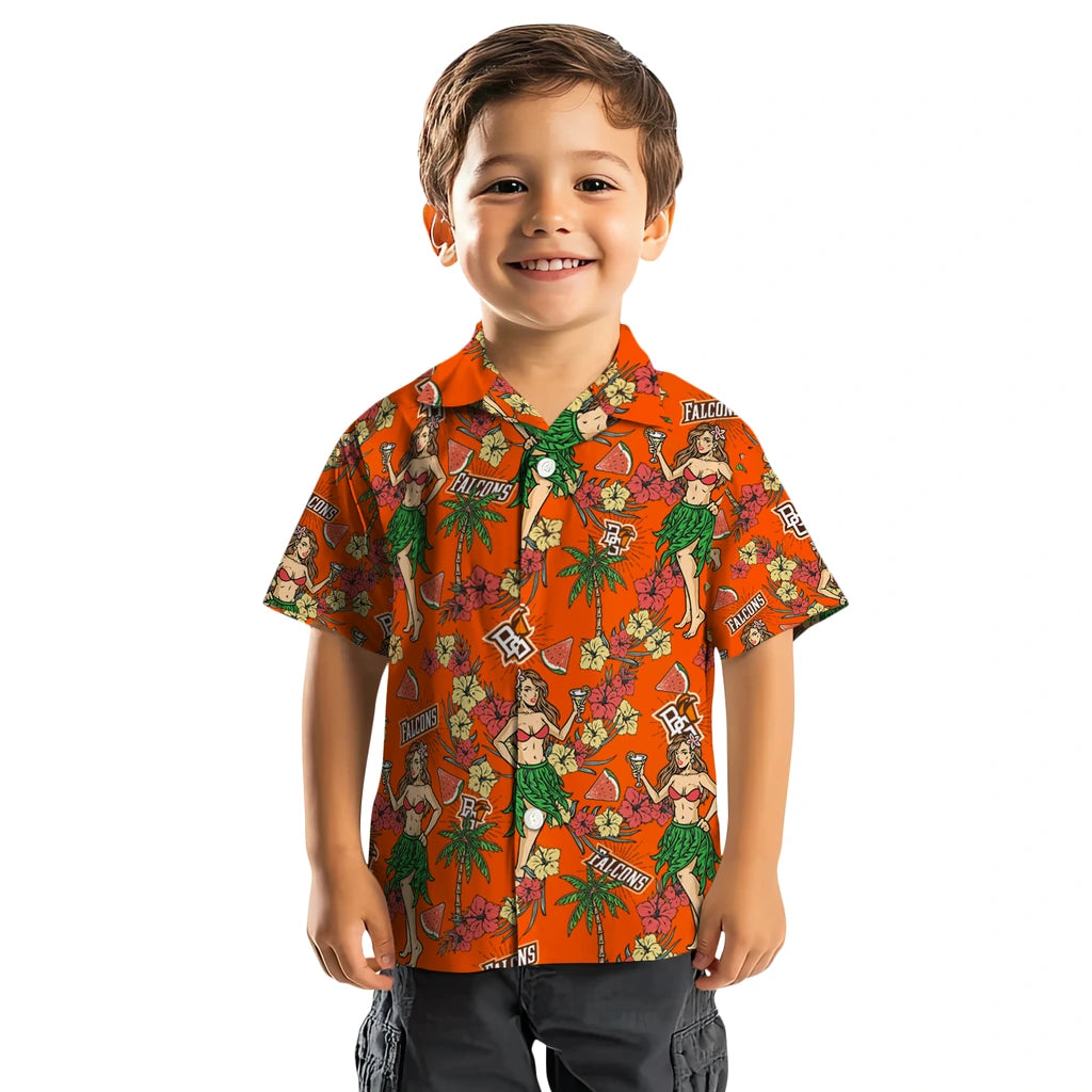Bowling Green Falcons Hawaiian Shirt - Hawaiian Girls Design | Moonbestprint