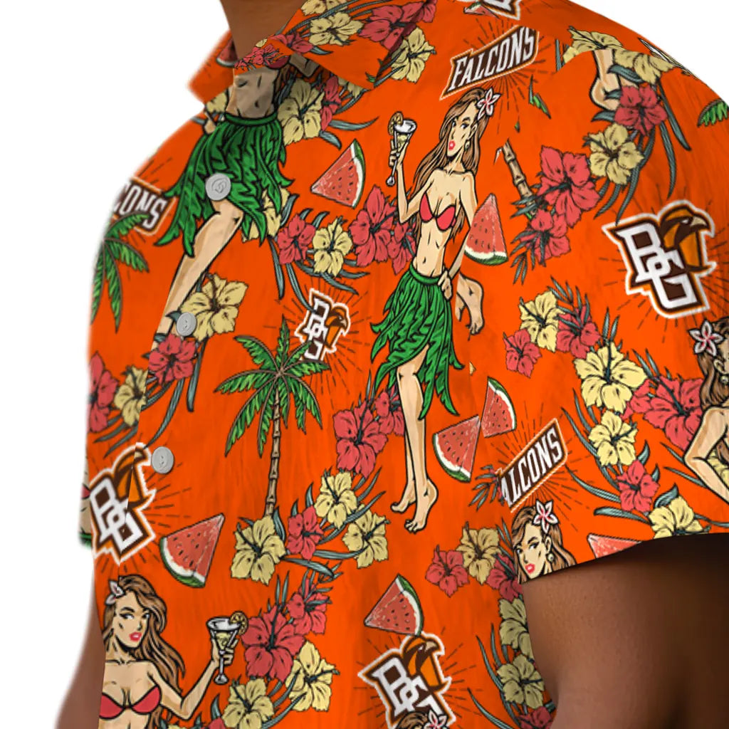 Bowling Green Falcons Hawaiian Shirt - Hawaiian Girls Design | Moonbestprint