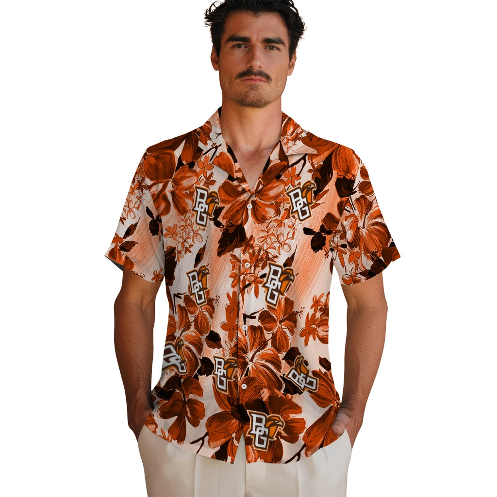 Bowling Green Falcons Hawaiian Shirt - Hibiscus Arrangement | Moonbestprint
