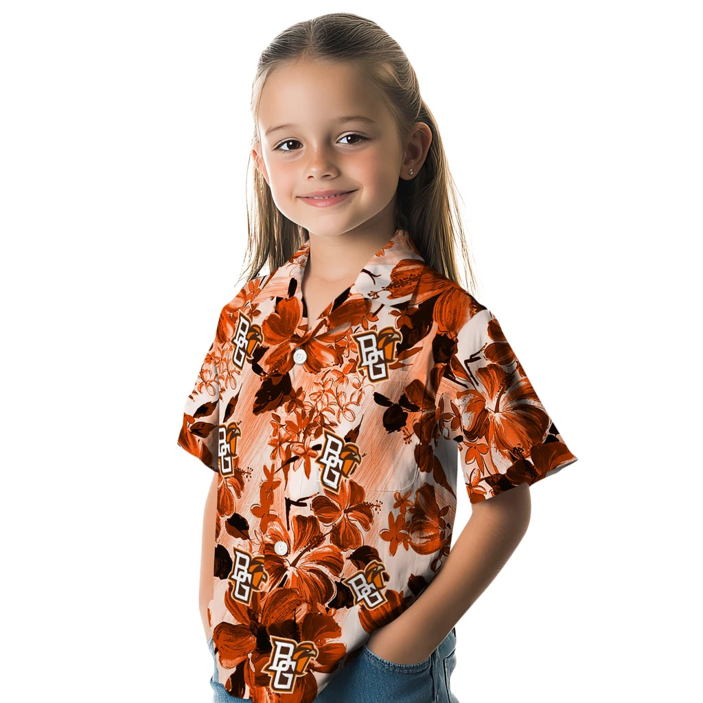 Bowling Green Falcons Hawaiian Shirt - Hibiscus Arrangement | Moonbestprint