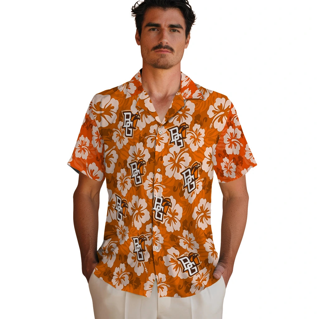 Bowling Green Falcons Hawaiian Shirt - Hibiscus Cluster | Moonbestprint