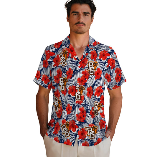 Bowling Green Falcons Hawaiian Shirt - Hibiscus Fiesta | Moonbestprint