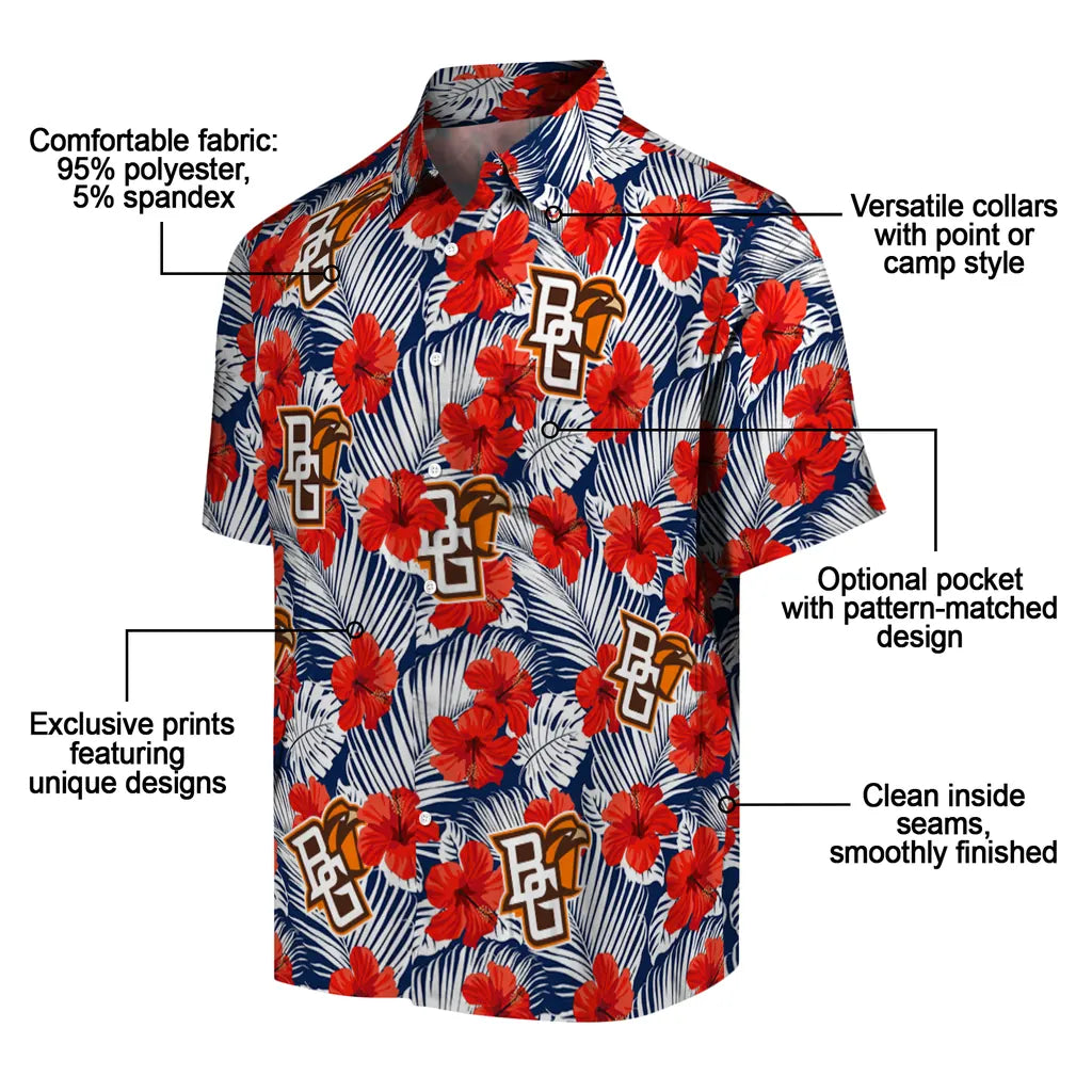 Bowling Green Falcons Hawaiian Shirt - Hibiscus Fiesta | Moonbestprint