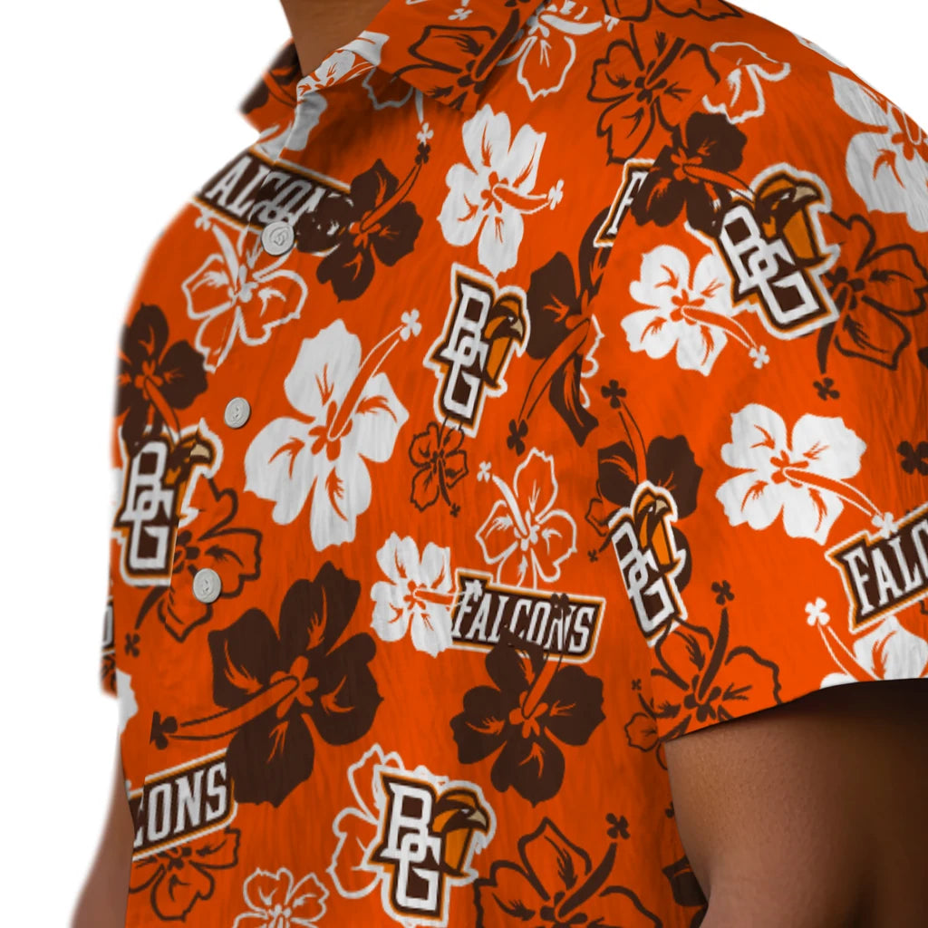 Bowling Green Falcons Hawaiian Shirt - Hibiscus Flower Design | Moonbestprint
