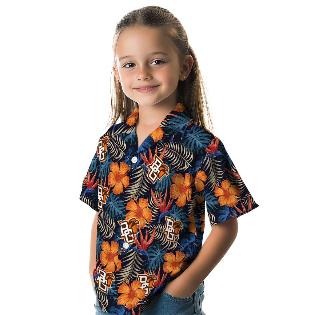 Bowling Green Falcons Hawaiian Shirt - Hibiscus Foliage | Moonbestprint