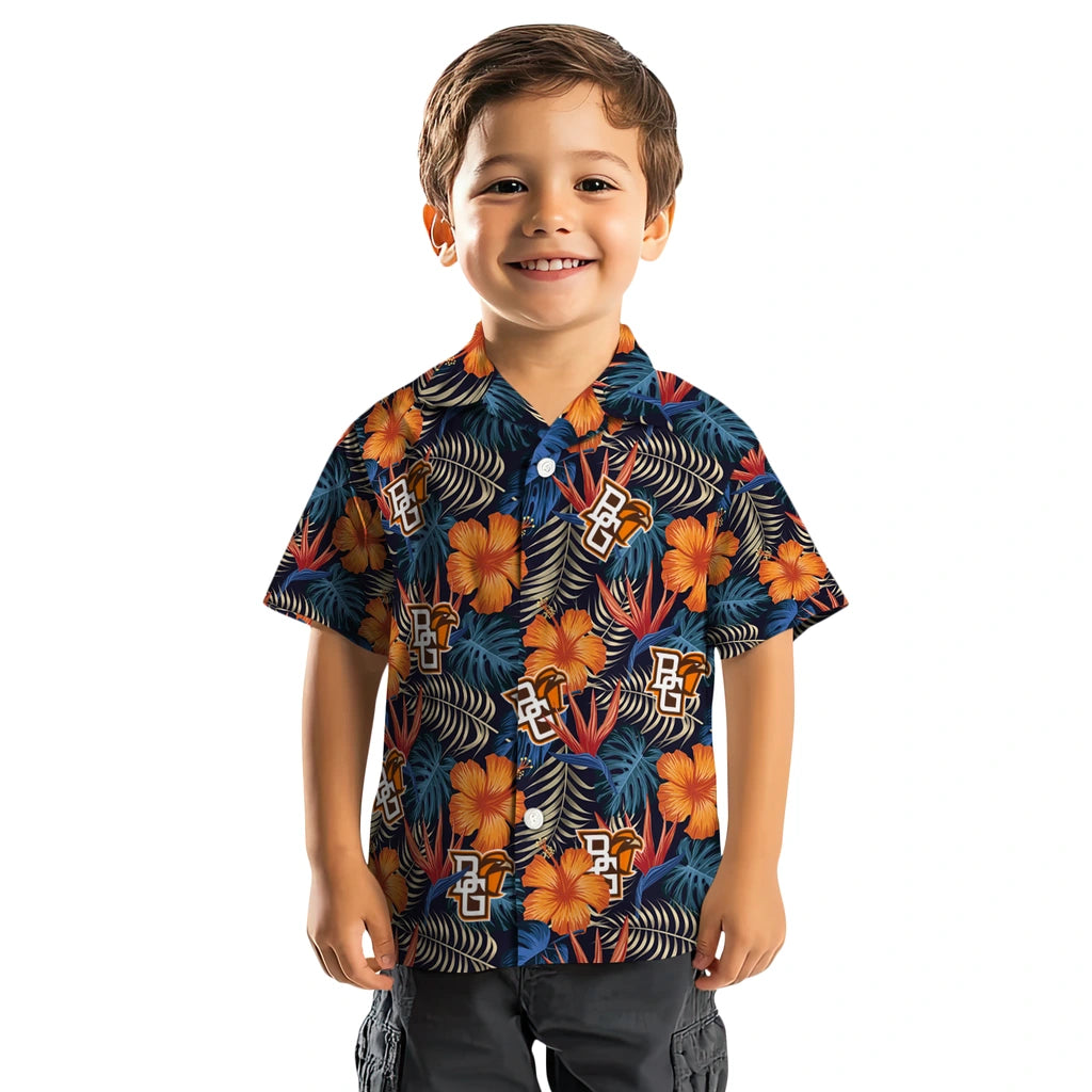 Bowling Green Falcons Hawaiian Shirt - Hibiscus Foliage | Moonbestprint