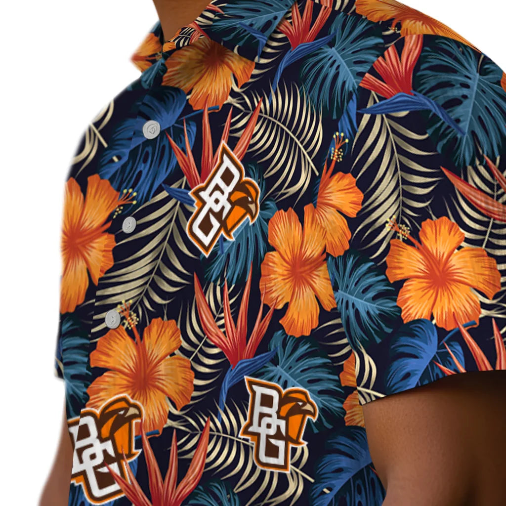 Bowling Green Falcons Hawaiian Shirt - Hibiscus Foliage | Moonbestprint
