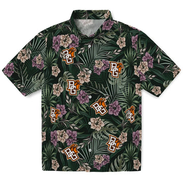 Bowling Green Falcons Hawaiian Shirt - Hibiscus Leaves Pattern | Moonbestprint